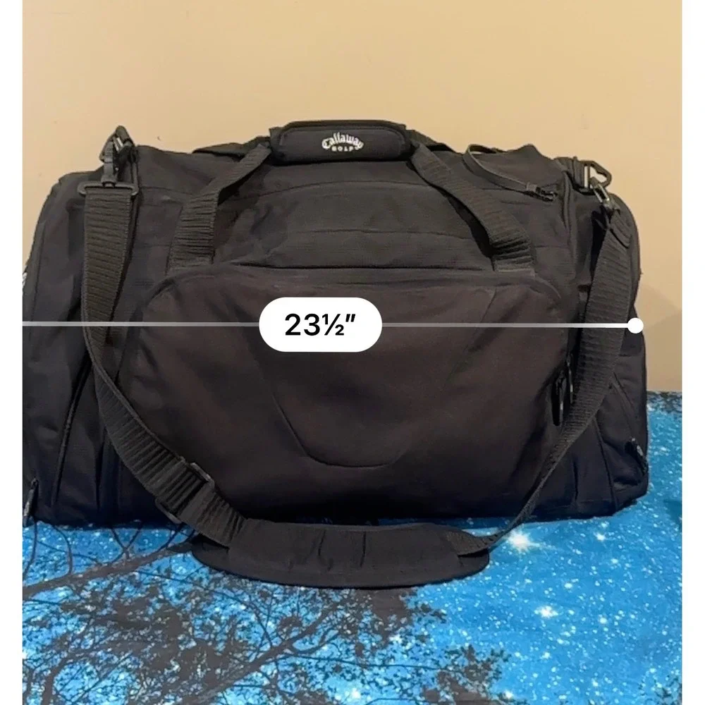 Callaway Golf Duffel Bag Black Travel Gym Weekender Shoulder Strap Large